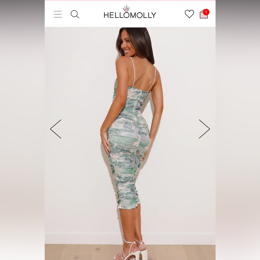 BNWT Hello Molly Mesh Green Midi Dress